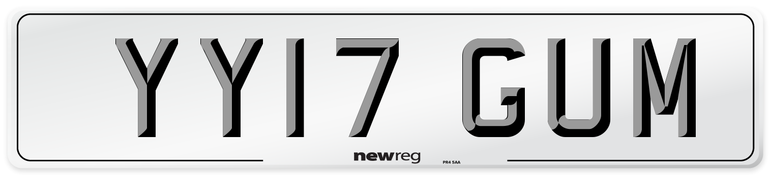 YY17 GUM Number Plate from New Reg
